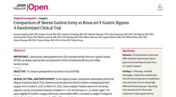 comparasion of sleeve gastrectomy